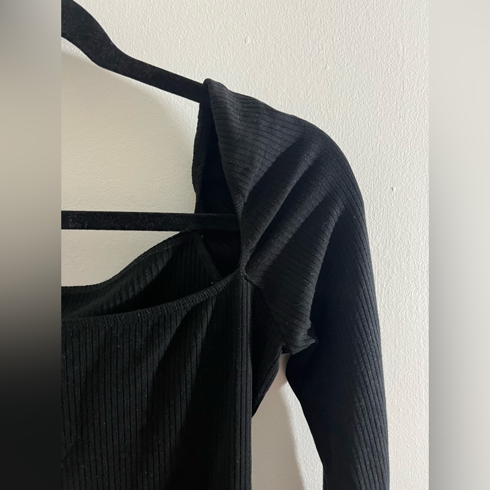 Reformation Gaia Black Ribbed Bodysuit - Picture 7 of 13